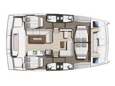 Floor plan of Kos 40 , a Bali Catspace catamaran at Preveza, Greece