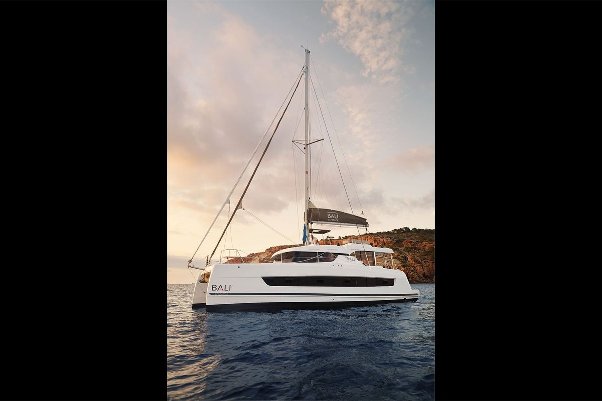 Exterior view of Kos 40 , a Bali Catspace catamaran at Preveza, Greece