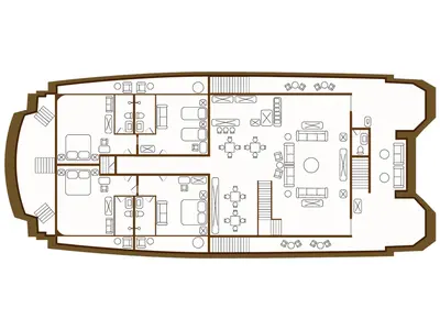 Floor plan of Elite - Cabin 5, a Gulet Power Catamaran catamaran at Baltra, Ecuador