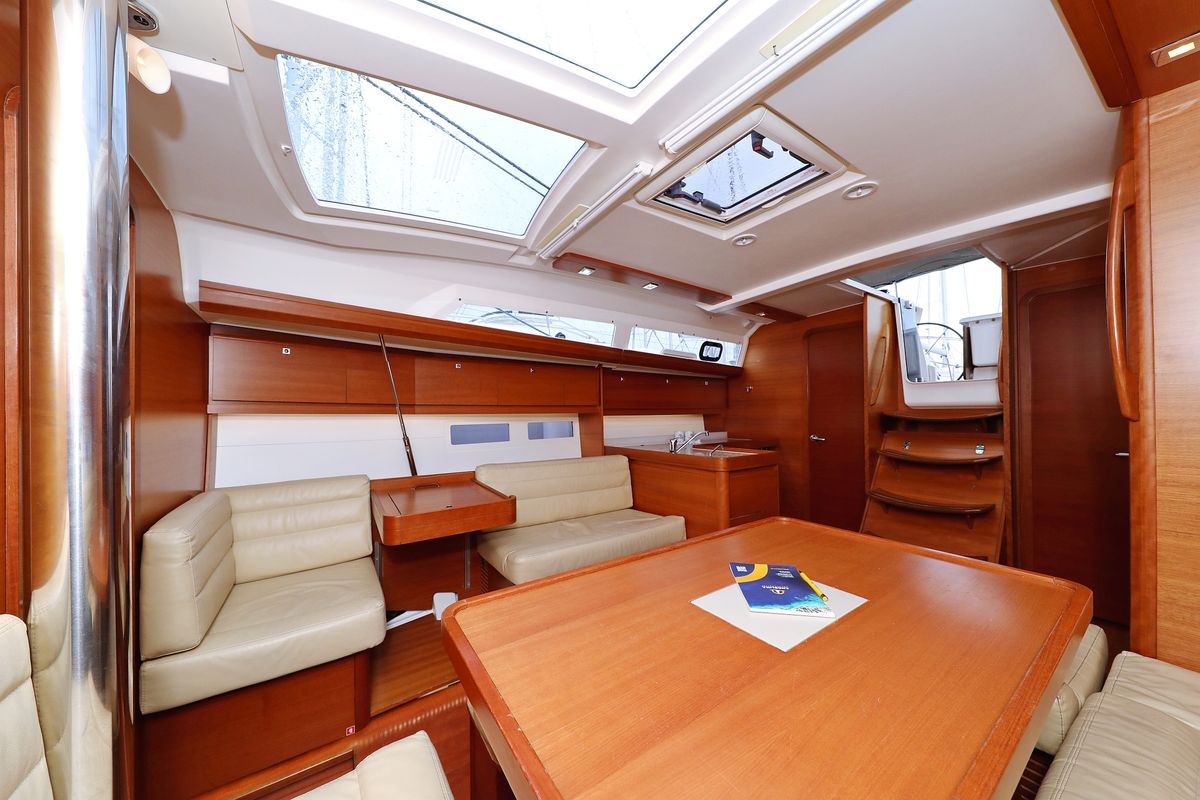 Salon of Fun 4 Friends, a Dufour 412 GL sailboat at Primošten, Croatia