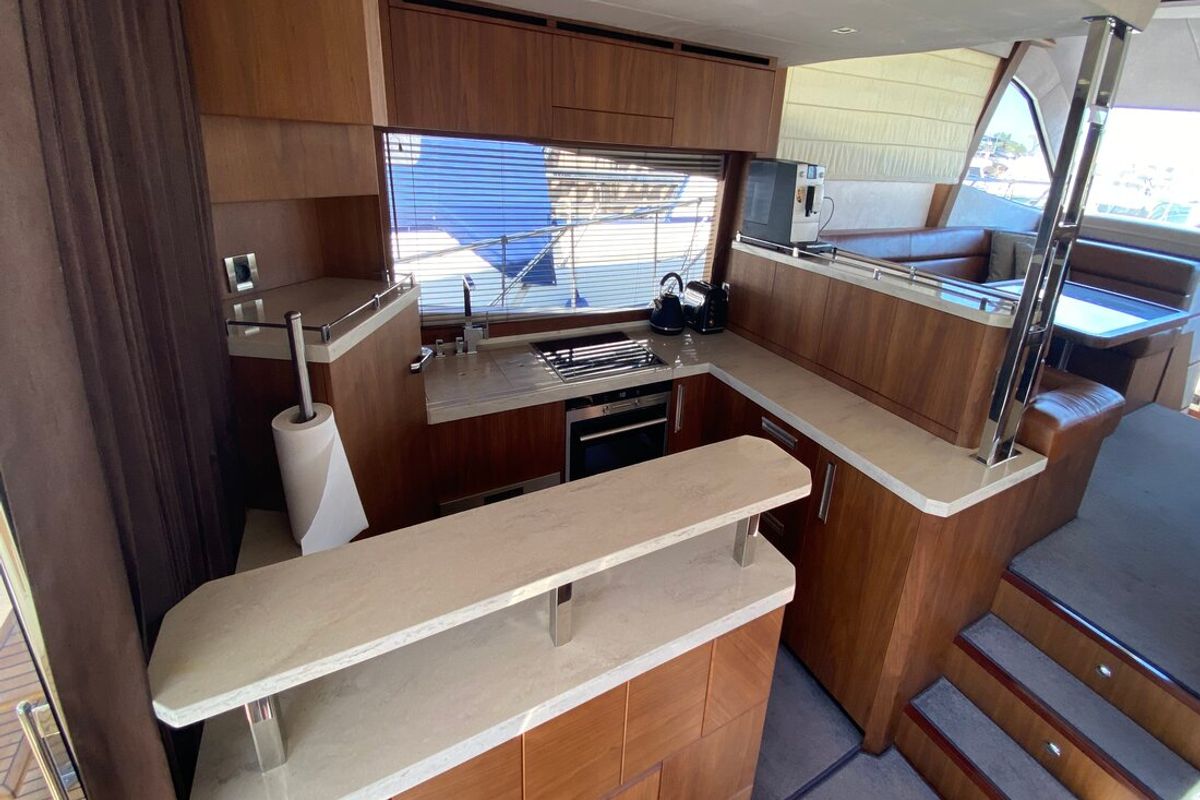 Galley of Gremix, a Galeon 550 Fly yacht at Grad Šibenik, Croatia