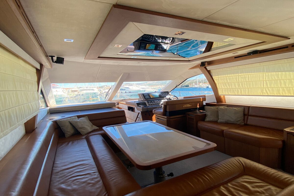 Salon of Gremix, a Galeon 550 Fly yacht at Grad Šibenik, Croatia