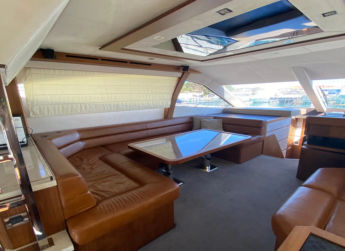 Salon of Gremix, a Galeon 550 Fly yacht at Grad Šibenik, Croatia