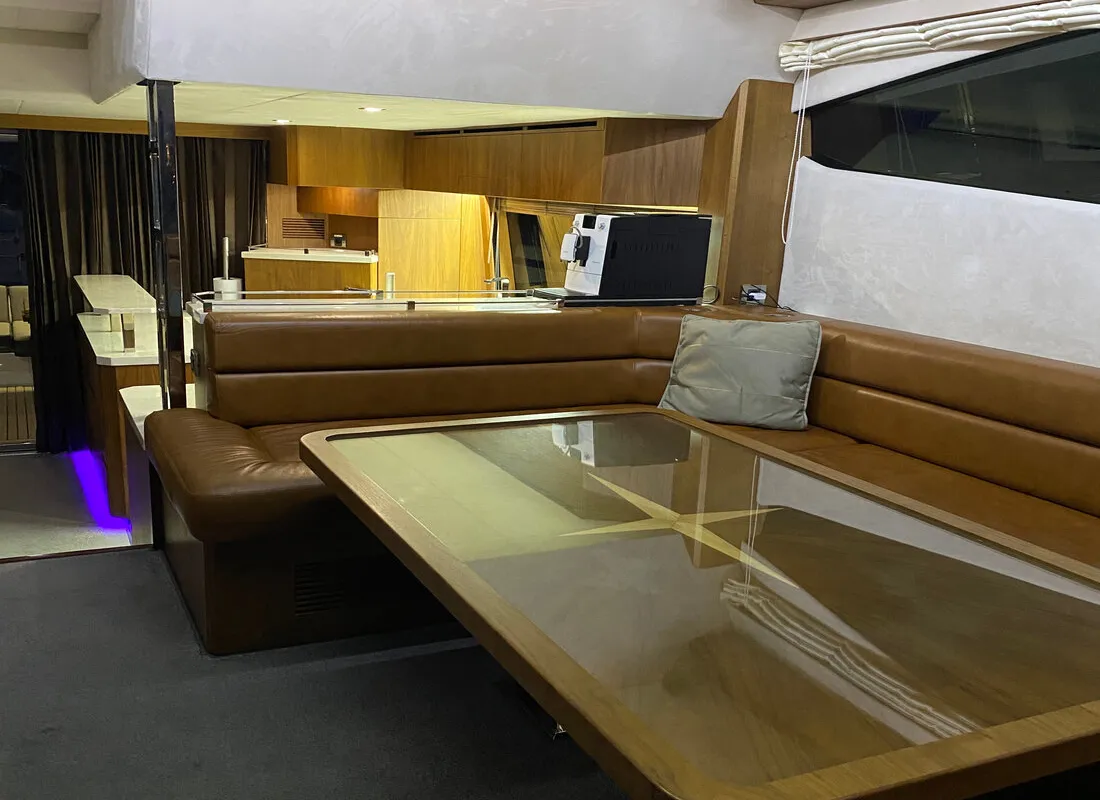 Salon of Gremix, a Galeon 550 Fly yacht at Grad Šibenik, Croatia