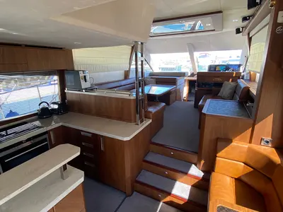 Galley of Gremix, a Galeon 550 Fly yacht at Grad Šibenik, Croatia