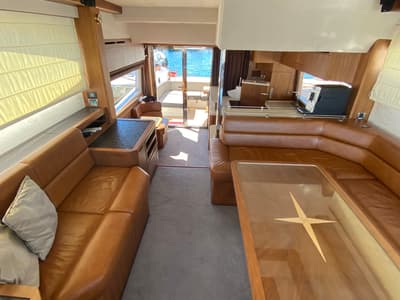 Salon of Gremix, a Galeon 550 Fly yacht at Grad Šibenik, Croatia