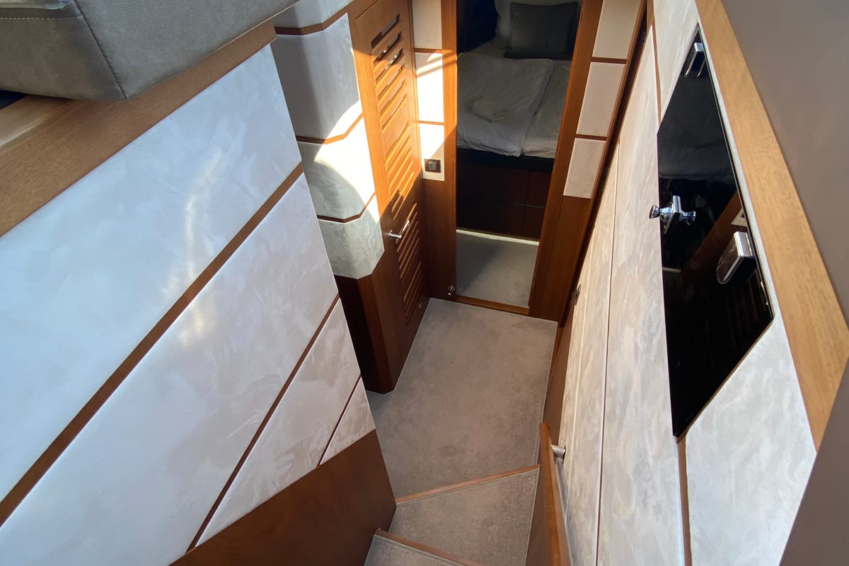 Salon of Gremix, a Galeon 550 Fly yacht at Grad Šibenik, Croatia
