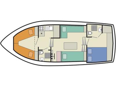 Floor plan of Lake Star - Budget 6, a Cygnet Lake Star motorboat at Connaught Harbour, Ireland