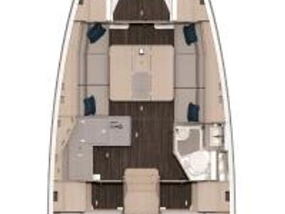 Floor plan of Anima Grande, a Dufour 37 sailboat at Castellammare di Stabia, Italy