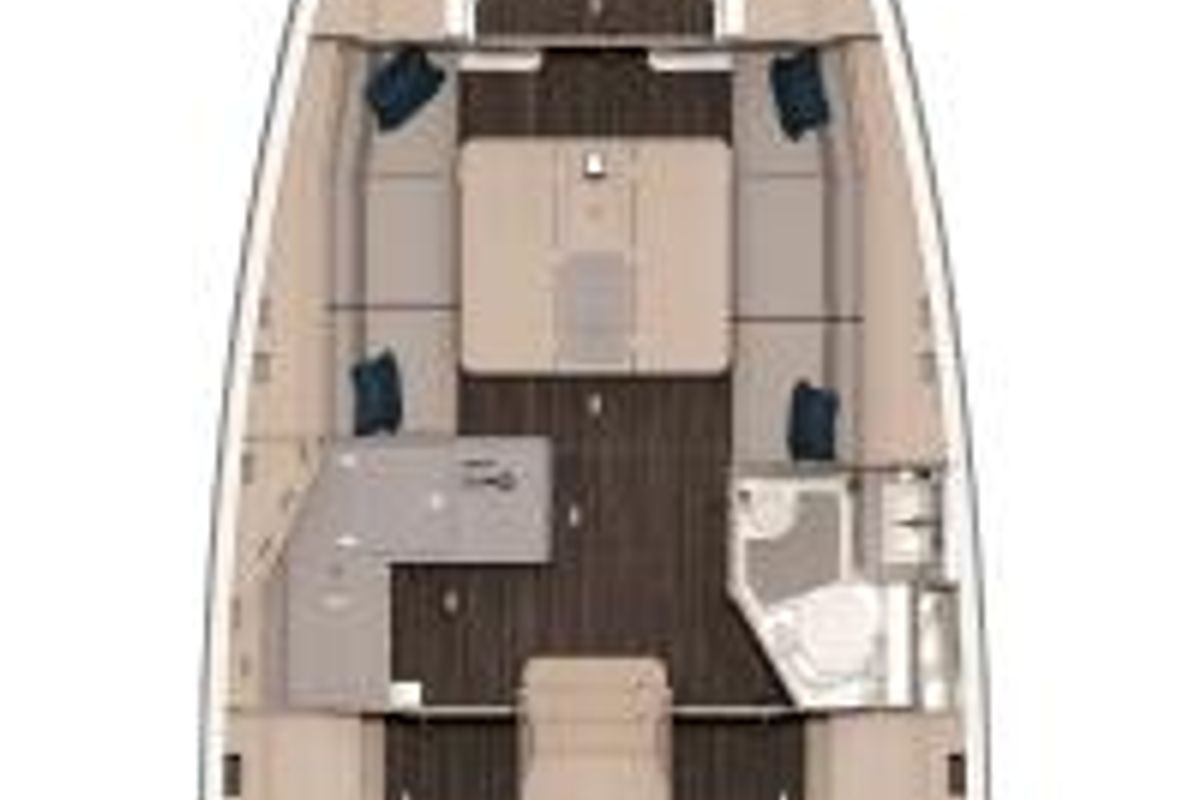 Floor plan of Anima Grande, a Dufour 37 sailboat at Castellammare di Stabia, Italy