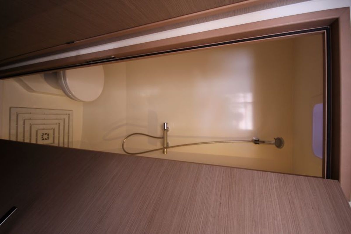 Head on La Belle Vie, a Fountaine Pajot Saona 47 catamaran at Charlotte Amalie, United States