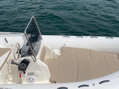 Cockpit of Cap 570, a Capelli Tempest 570 motorboat at Porto Cervo, Italy