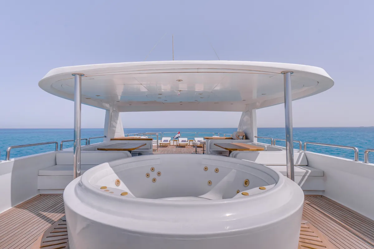 Deck of Seven Spices, a Gulet Luxury Motor Yacht yacht at El Gouna, Egypt