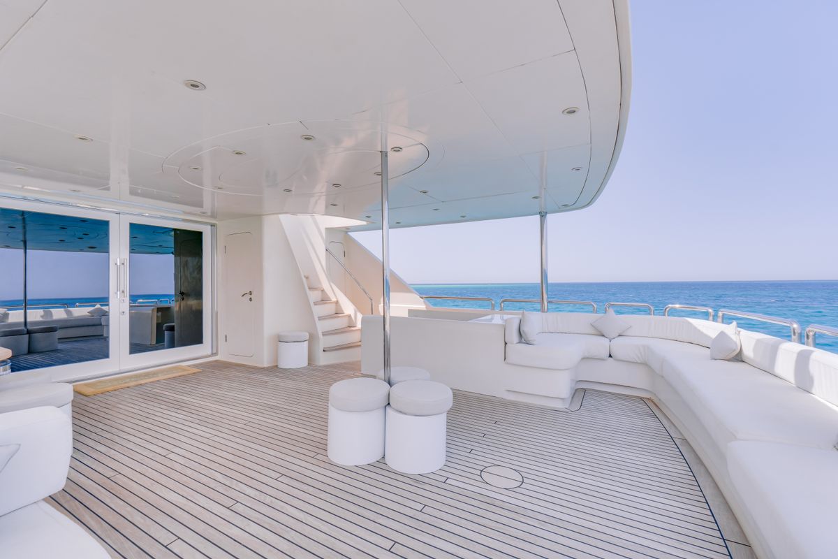 Deck of Seven Spices, a Gulet Luxury Motor Yacht yacht at El Gouna, Egypt