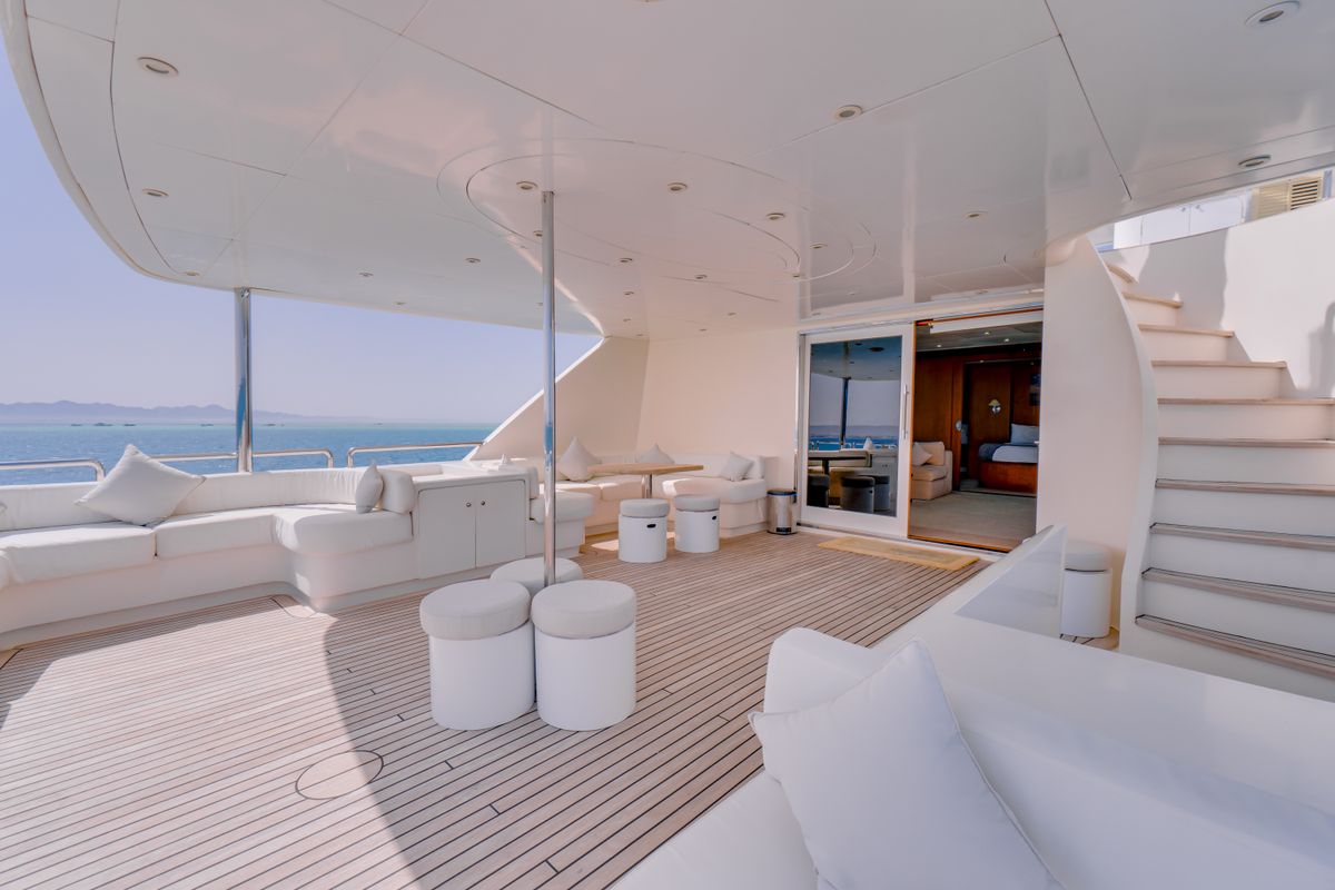 Deck of Seven Spices, a Gulet Luxury Motor Yacht yacht at El Gouna, Egypt