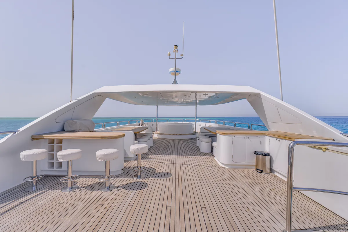 Deck of Seven Spices, a Gulet Luxury Motor Yacht yacht at El Gouna, Egypt