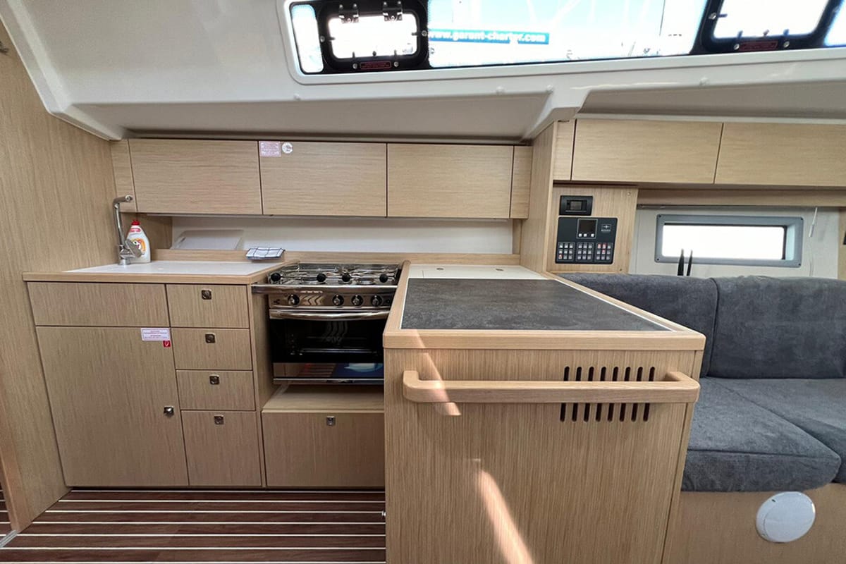 Galley of Moya, a Bavaria C38 sailboat at Split, Croatia