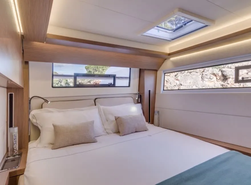 Cabin on OHANA, a Lagoon 50 catamaran at Capo d'Orlando, Italy