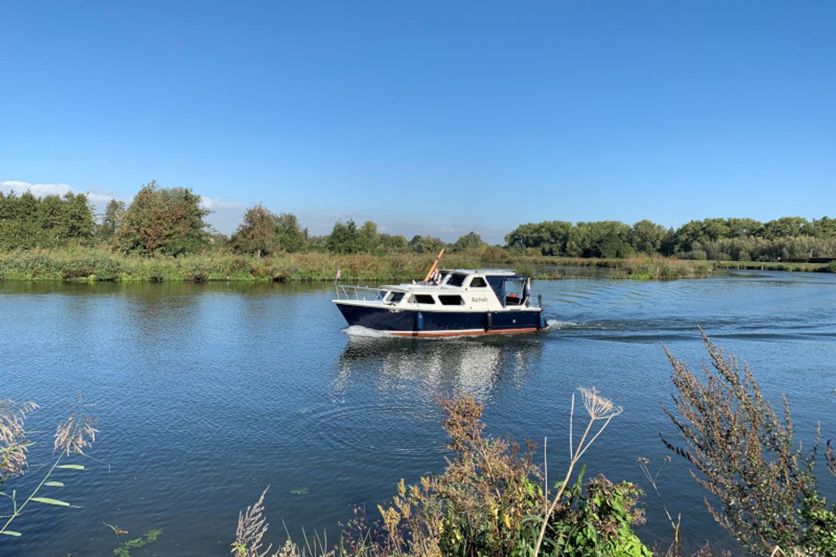 Exterior view of Australis, a Pedro 800 motorboat at Heukelum, Netherlands