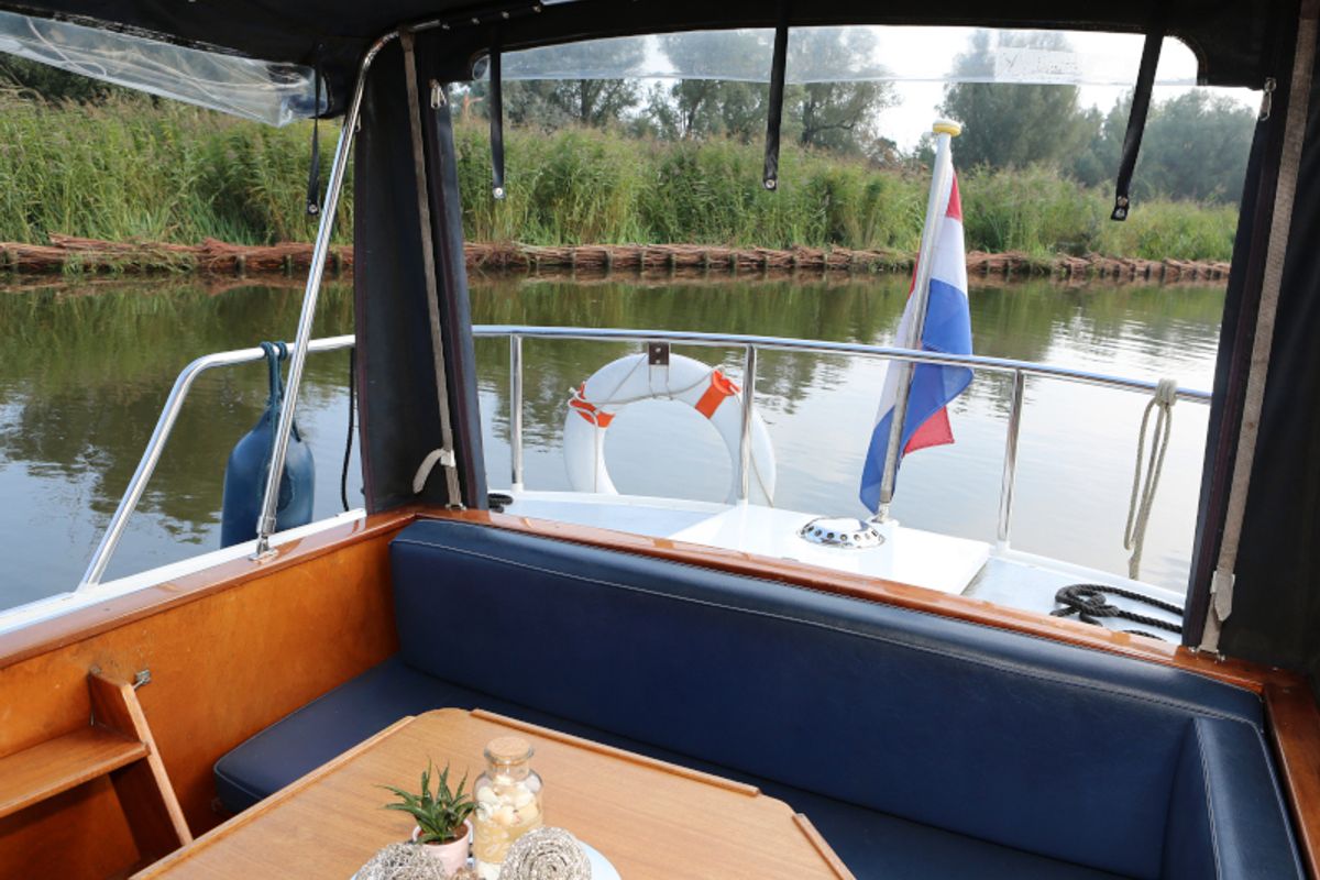 Deck of Australis, a Pedro 800 motorboat at Heukelum, Netherlands