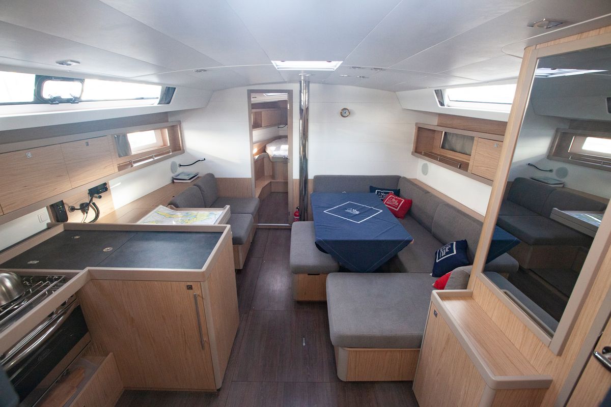 Salon of Hande, a Beneteau Oceanis 45 sailboat at Marmaris, Turkey