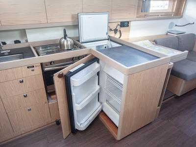 Galley of Hande, a Beneteau Oceanis 45 sailboat at Marmaris, Turkey
