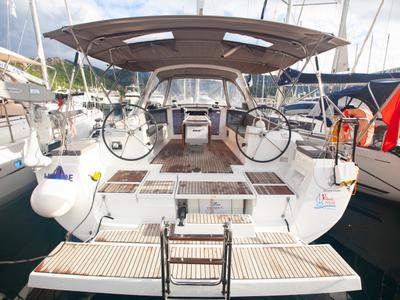 Deck of Hande, a Beneteau Oceanis 45 sailboat at Marmaris, Turkey