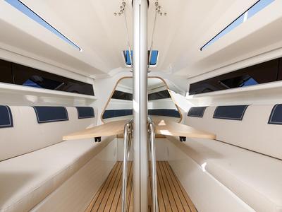 Salon of Bellissima, a Italia Yachts Italia 9.98 sailboat at Punat, Croatia