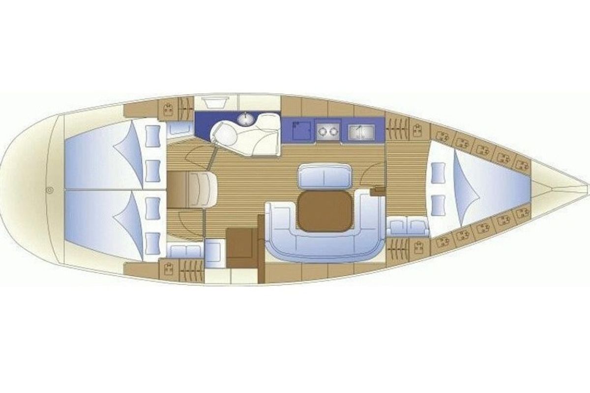 Floor plan of Alexandros, a Bavaria 37 Cruiser sailboat at Municipal Unit of Lefkada, Greece