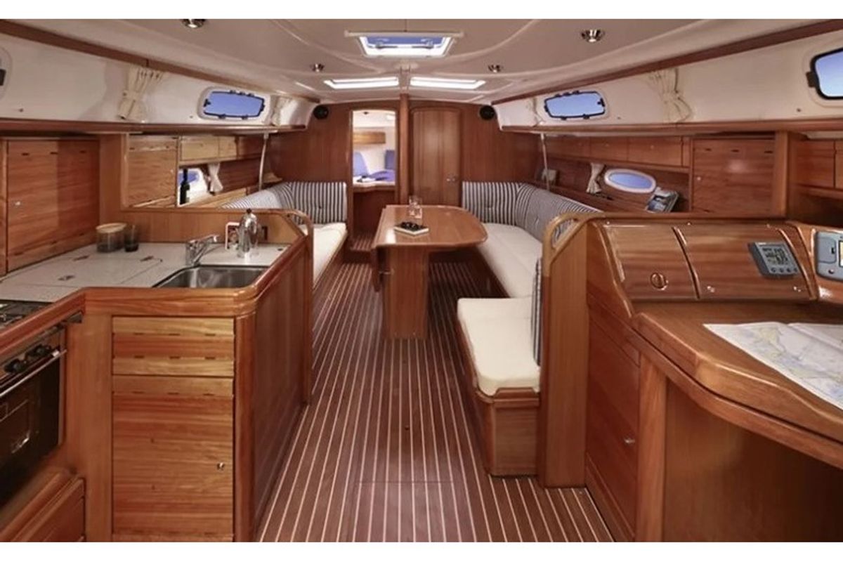 Salon of Alexandros, a Bavaria 37 Cruiser sailboat at Municipal Unit of Lefkada, Greece