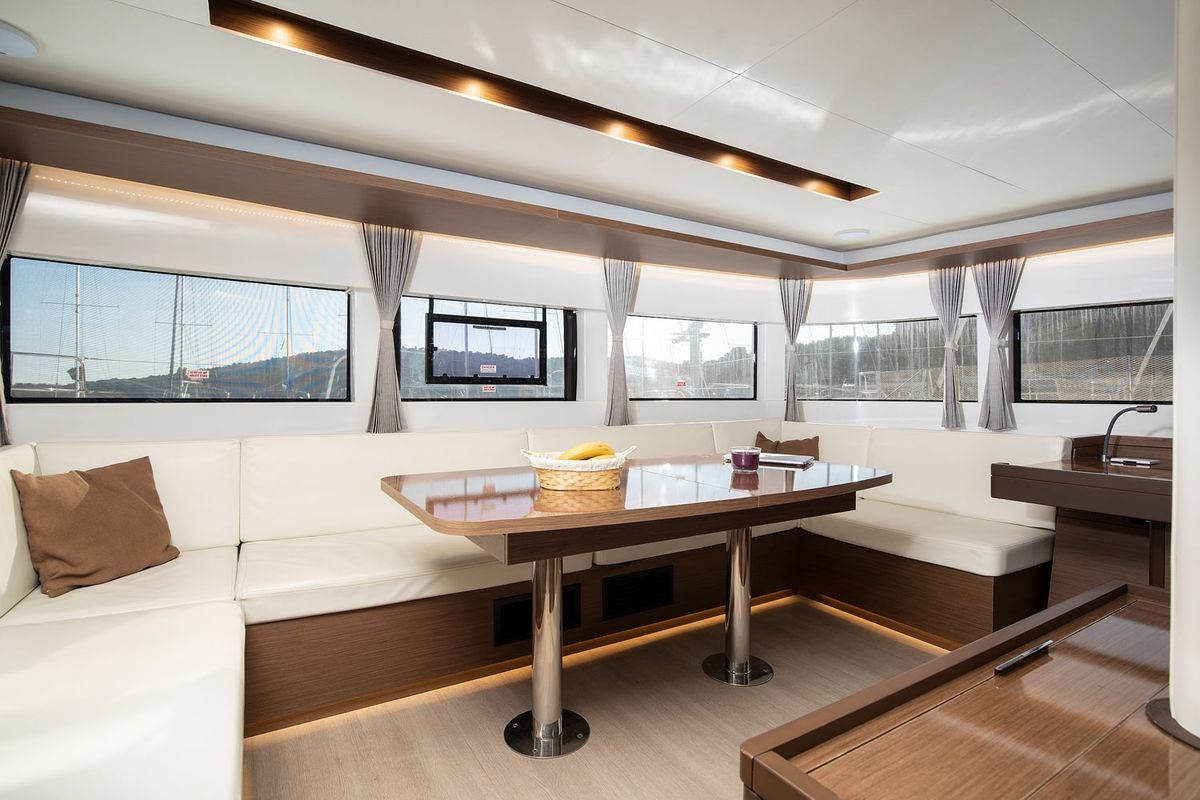 Salon of Aliana, a Lagoon 50 catamaran at Općina Medulin, Croatia