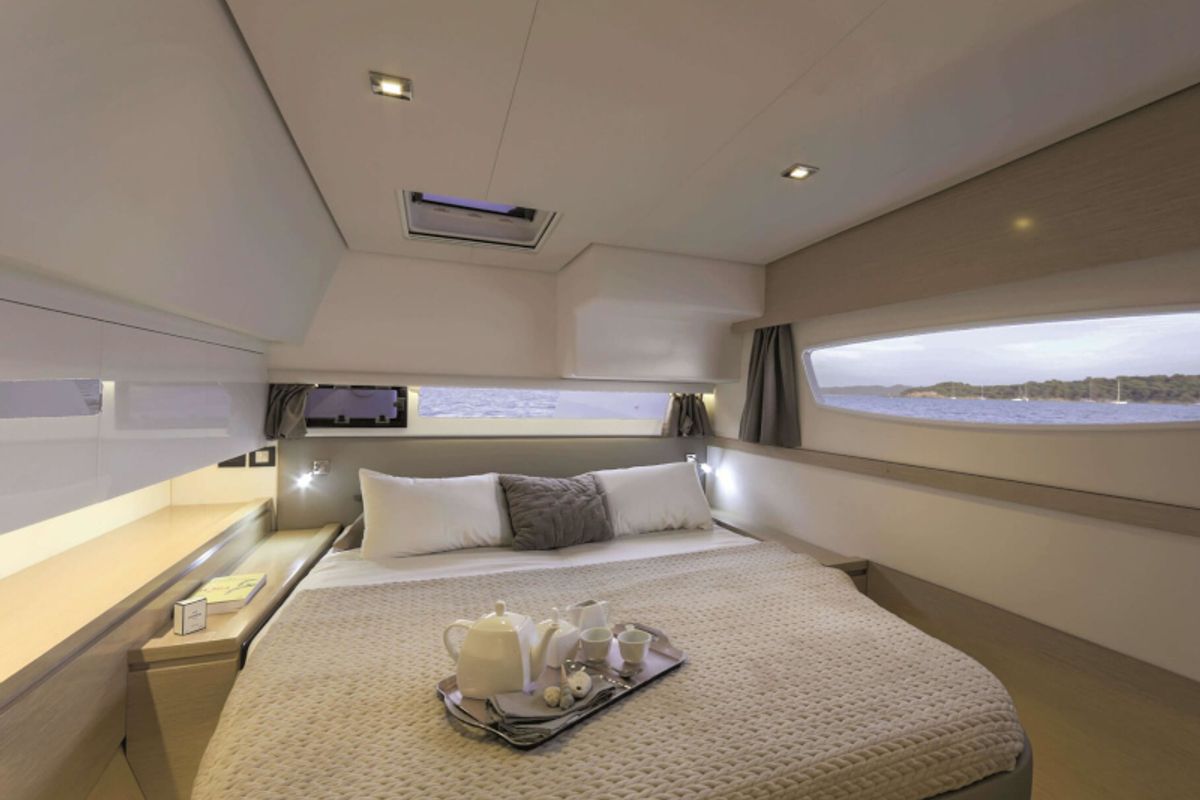 Cabin on Princess Aphrodite, a Fountaine Pajot Saba 50 catamaran at Grad Trogir, Croatia