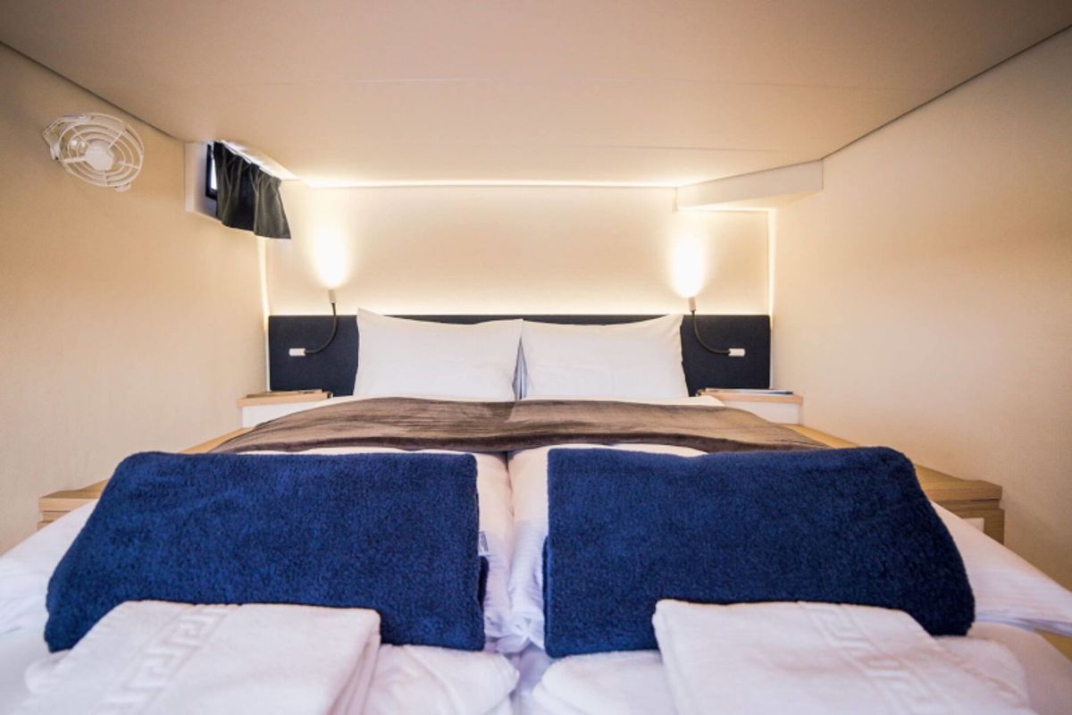Cabin on Princess Aphrodite, a Fountaine Pajot Saba 50 catamaran at Grad Trogir, Croatia