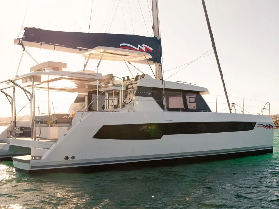 Exterior view of Moorings 4200/3/3 Club, a Leopard 42 catamaran at Road Town, British Virgin Islands