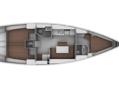 Floor plan of Slava, a Bavaria Cruiser 40 sailboat at Općina Sukošan, Croatia