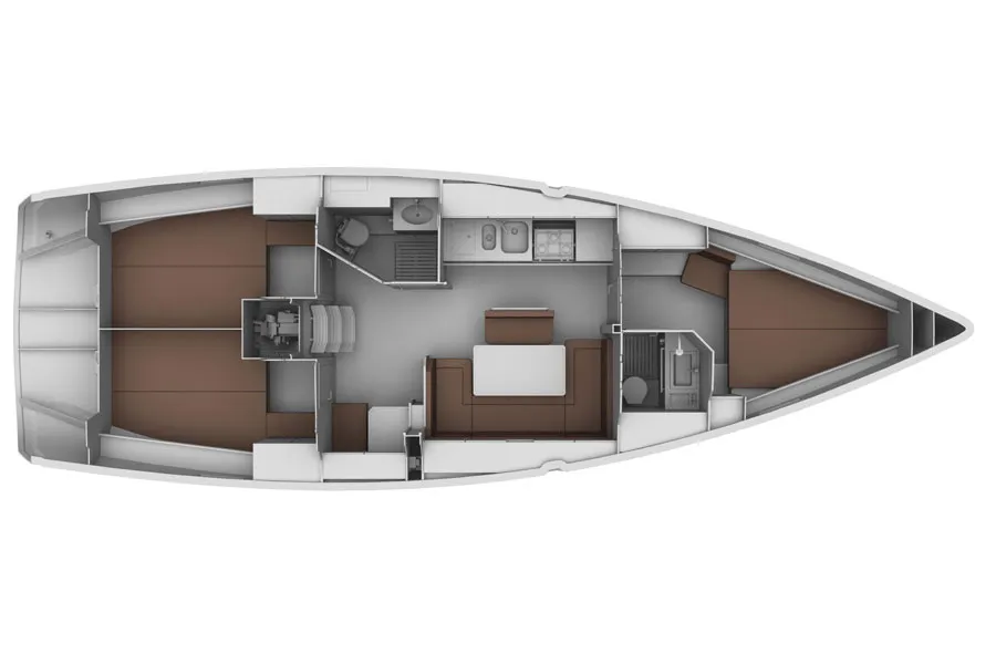 Floor plan of Slava, a Bavaria Cruiser 40 sailboat at Općina Sukošan, Croatia