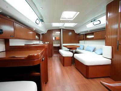 Salon of Galaxy, a Beneteau Oceanis 40 sailboat at Municipal Unit of Lefkada, Greece