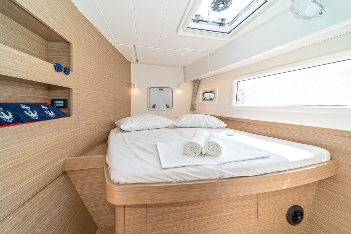 Cabin on First Adventure, a Lagoon 42 catamaran at Skradin, Croatia