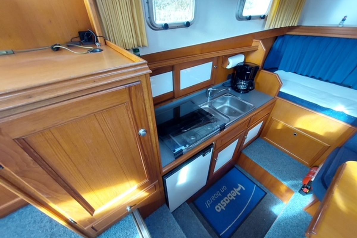 Galley of Maja, a Pedro Marin 30 motorboat at IJsselstein, Netherlands