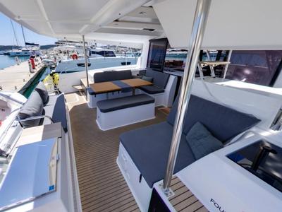 Deck of Magic Summer, a Fountaine Pajot Astréa 42 catamaran at Seget Donji, Croatia