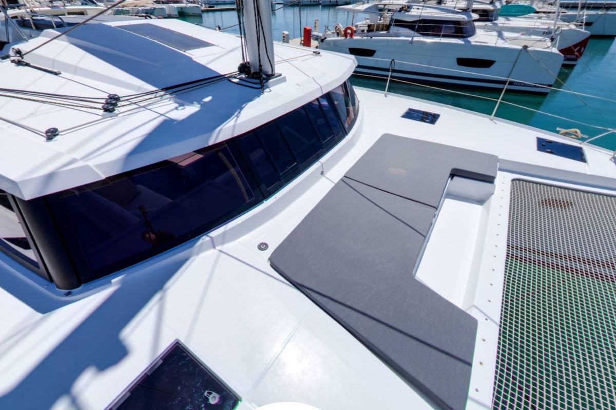 Deck of Magic Summer, a Fountaine Pajot Astréa 42 catamaran at Seget Donji, Croatia