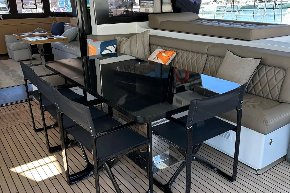 Premium +, a Lagoon Lagoon Power 630 catamaran at Sitges, Spain