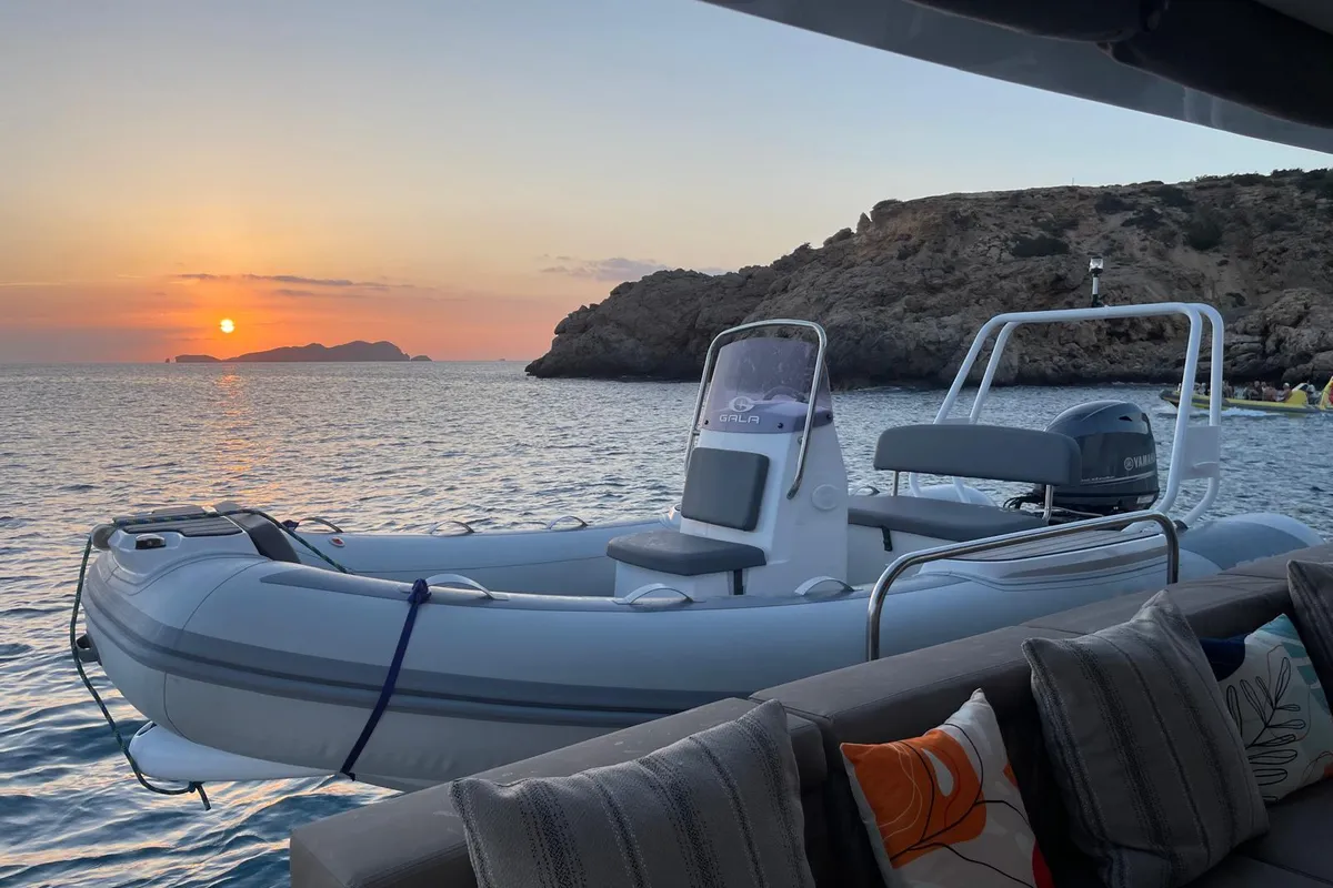 Premium +, a Lagoon Lagoon Power 630 catamaran at Sitges, Spain