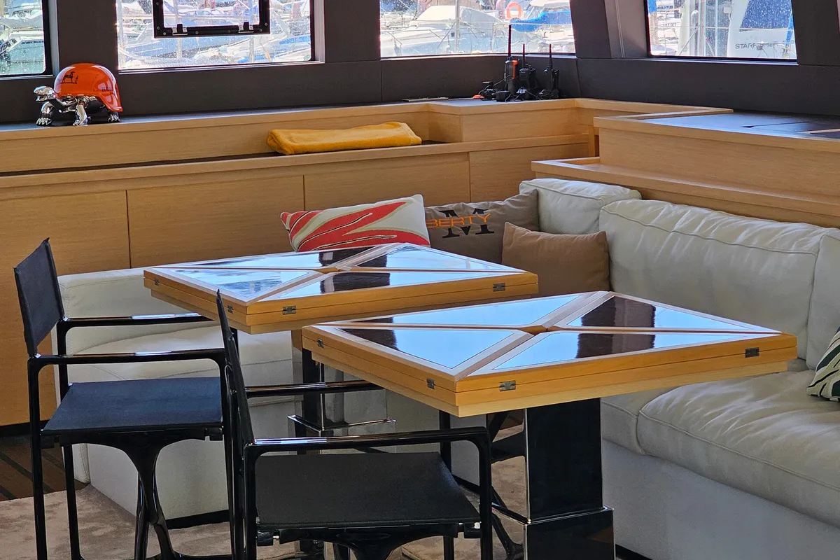 Premium +, a Lagoon Lagoon Power 630 catamaran at Sitges, Spain