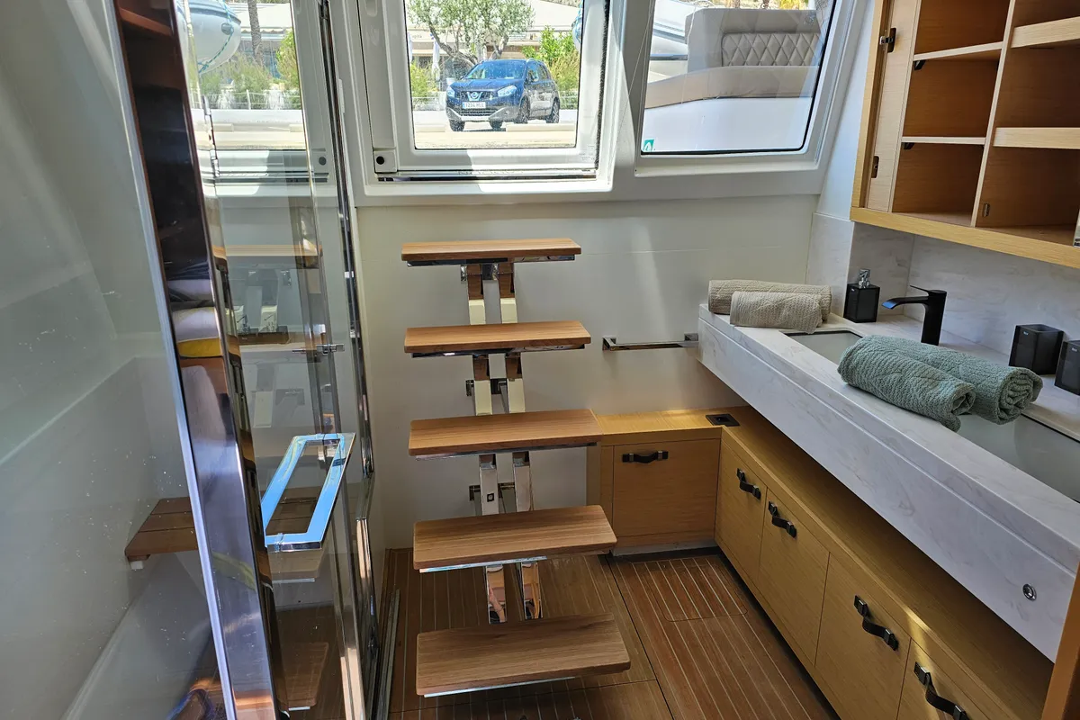 Premium +, a Lagoon Lagoon Power 630 catamaran at Sitges, Spain