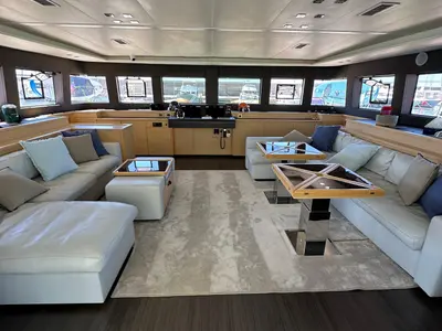 Premium +, a Lagoon Lagoon Power 630 catamaran at Sitges, Spain