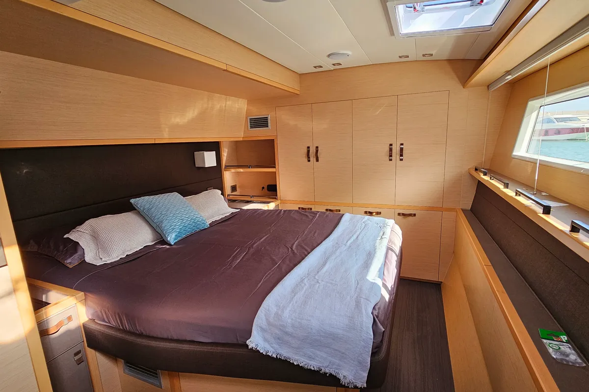 Premium +, a Lagoon Lagoon Power 630 catamaran at Sitges, Spain