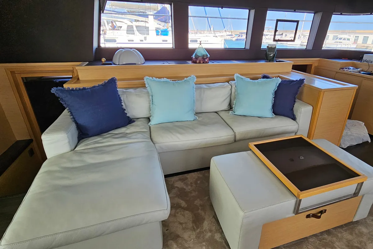 Premium +, a Lagoon Lagoon Power 630 catamaran at Sitges, Spain
