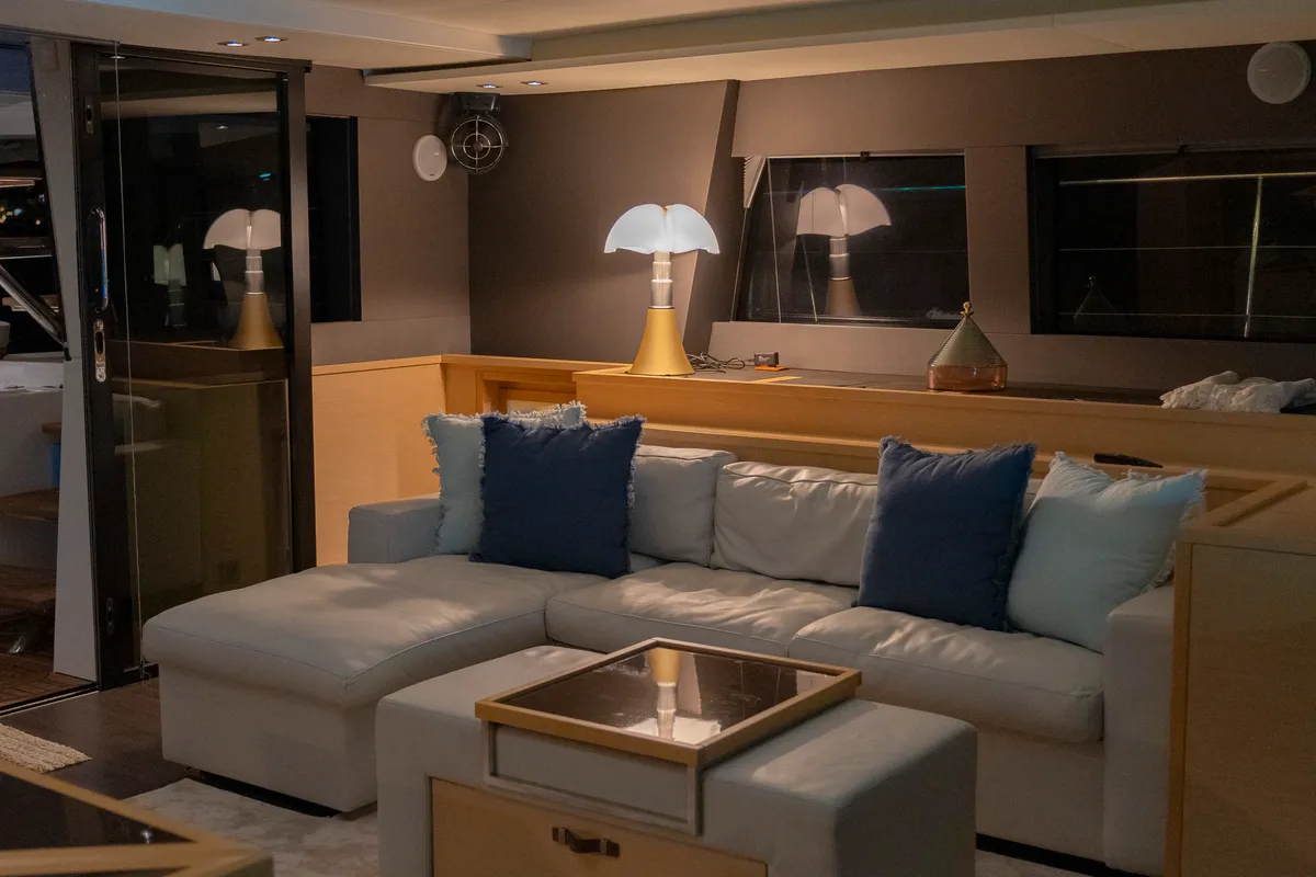 Premium +, a Lagoon Lagoon Power 630 catamaran at Sitges, Spain