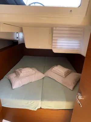 Cabin on Ecstasea, a Jeanneau Sun Odyssey 440 sailboat at Municipal Unit of Lefkada, Greece